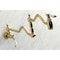 Kingston Brass KS2107BPL Bel Air Wall Mount Pot Filler, Brushed Brass KS2107BPL - alternate 4